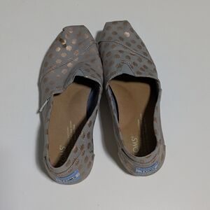Toms Gray and Gold Perforated Flats